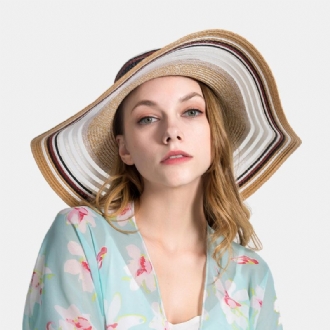 Dam Gradient Hollow Large Edge Cap Travel Shade Straw Hat