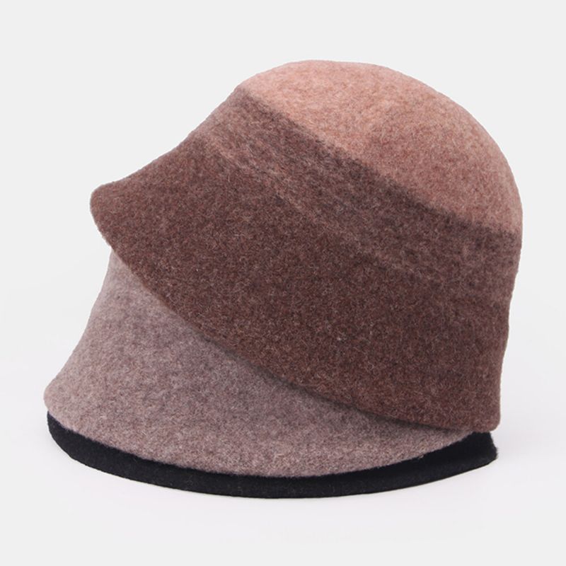 Dam Ylle Dubbelsidig Slitage Kortbrättad Bucket Hat Utomhus Vindtät Varm Klockformad Fisherman Hat