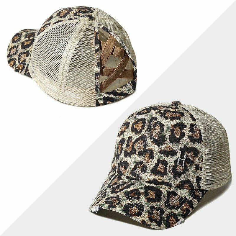 Dambomull Leopard Andas Mesh Kors Och Tvärs Hallow Out Baseballhatt