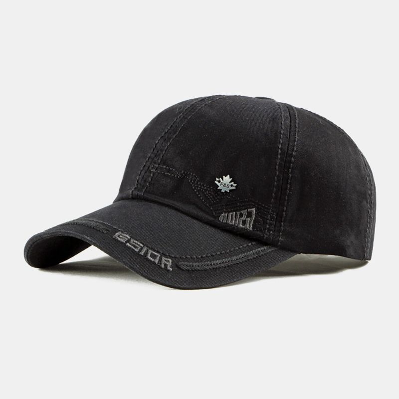 Herr Baseballkeps Bomull Bokstav Geometrisk Broderi Metalletikett Utomhus Casual Solskydd Baseballhatt