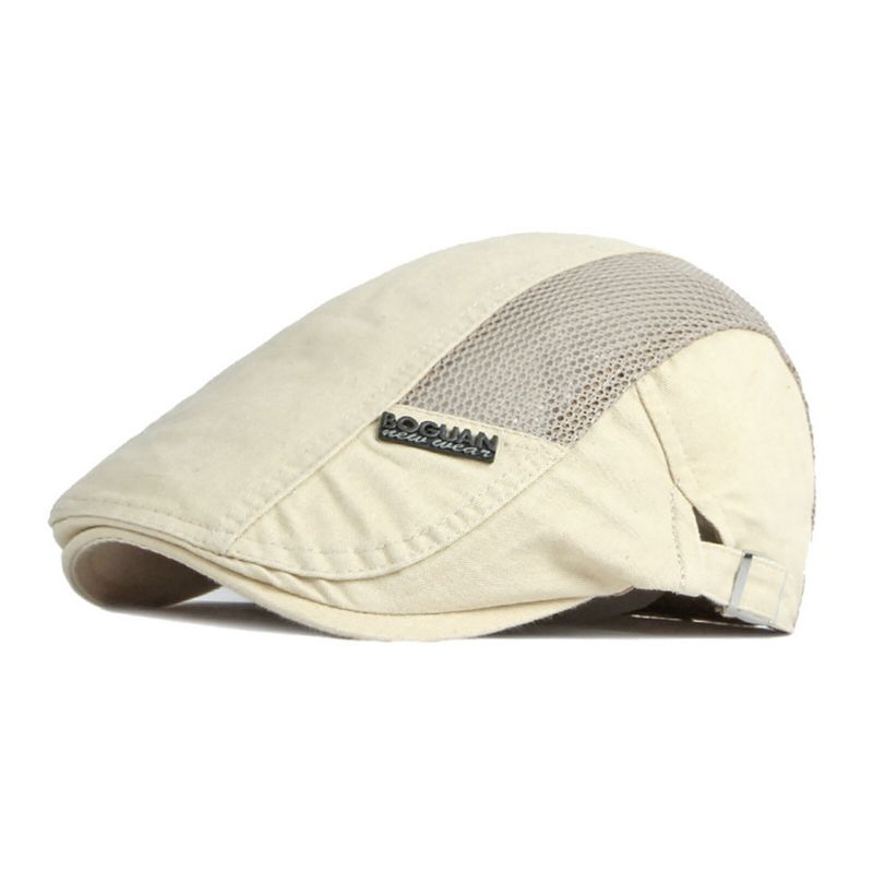 Herr Bomull Andas Nyans Kort Brättad Casual Retro Edgy Hat Basker Flat Cap