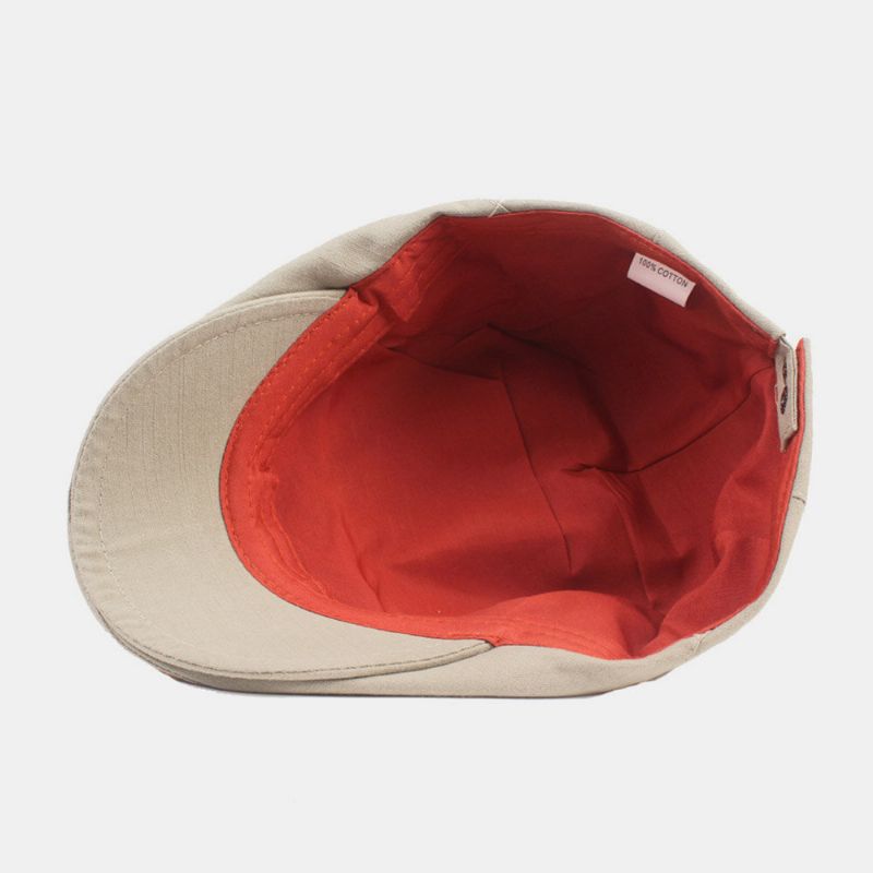 Herr Bomull Baskerkeps Enfärgad Justerbar Casual Retro Solskydd Framåt Cap Flat Hat