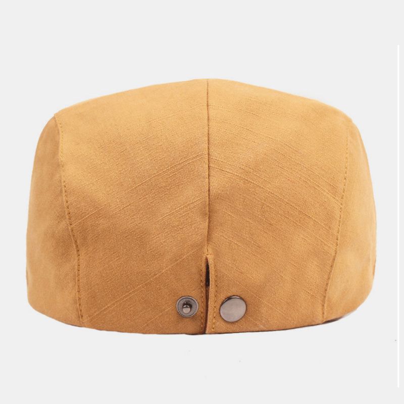 Herr Bomull Baskerkeps Enfärgad Justerbar Casual Retro Solskydd Framåt Cap Flat Hat