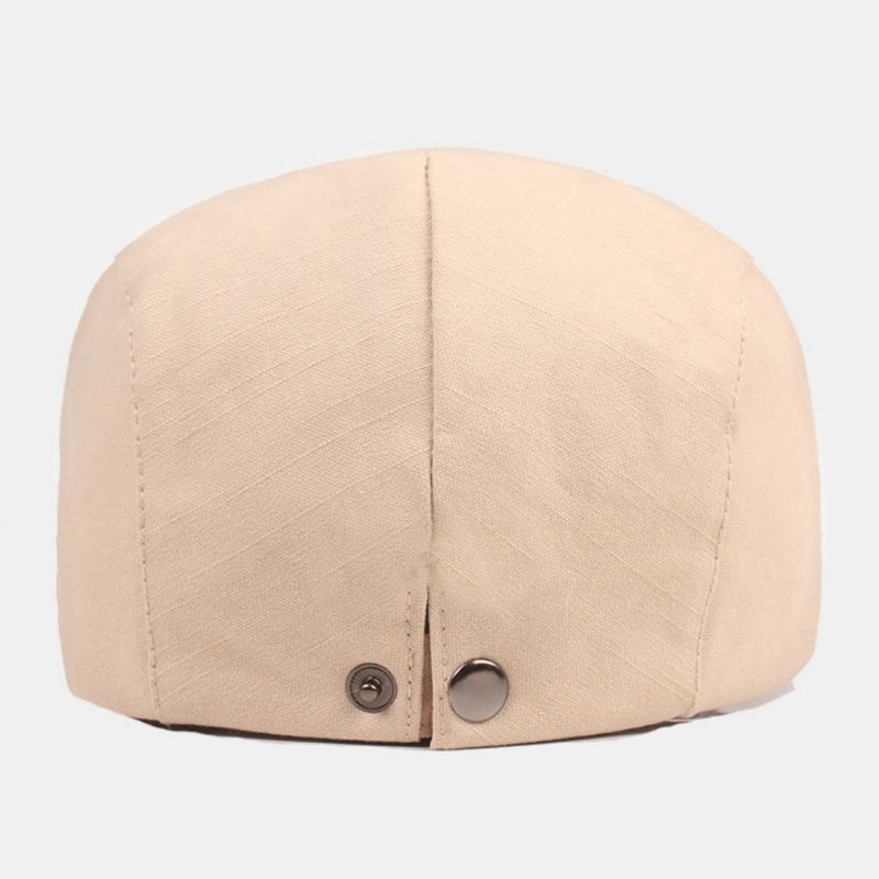 Herr Bomull Baskerkeps Enfärgad Justerbar Casual Retro Solskydd Framåt Cap Flat Hat