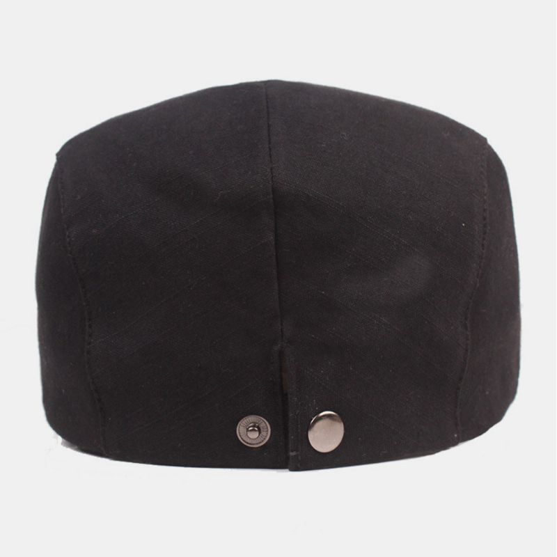 Herr Bomull Baskerkeps Enfärgad Justerbar Casual Retro Solskydd Framåt Cap Flat Hat