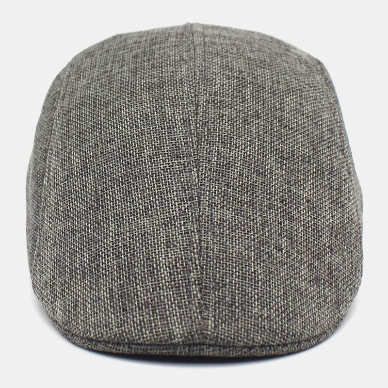 Herr Bomull Enfärgad Retro Casual Andas Solskydd Framåt Cap Basker Cap Flat Cap