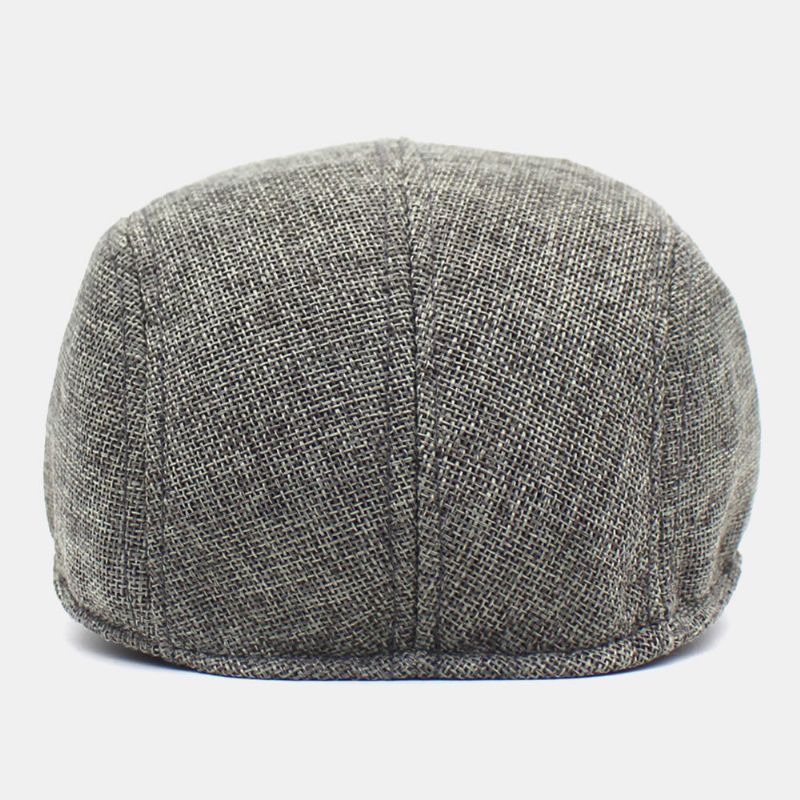 Herr Bomull Enfärgad Retro Casual Andas Solskydd Framåt Cap Basker Cap Flat Cap