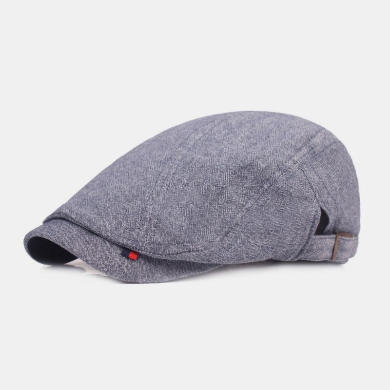 Herr Bomullsbaskerkeps Enfärgad Justerbar Wild Forward Hat Flat Cap