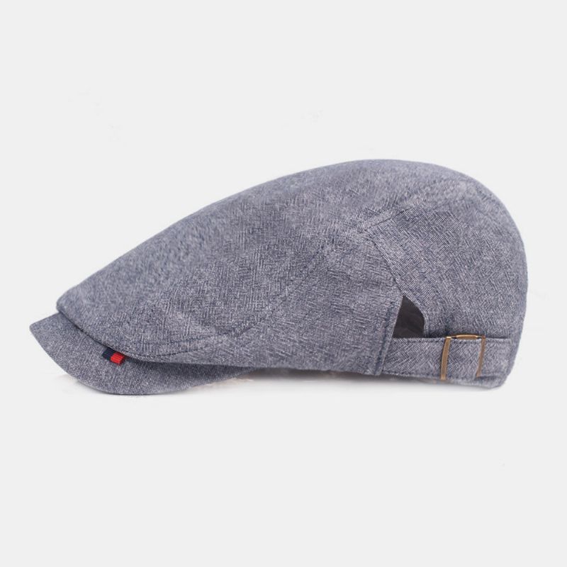 Herr Bomullsbaskerkeps Enfärgad Justerbar Wild Forward Hat Flat Cap