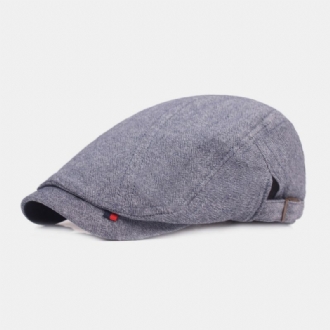 Herr Bomullsbaskerkeps Enfärgad Justerbar Wild Forward Hat Flat Cap