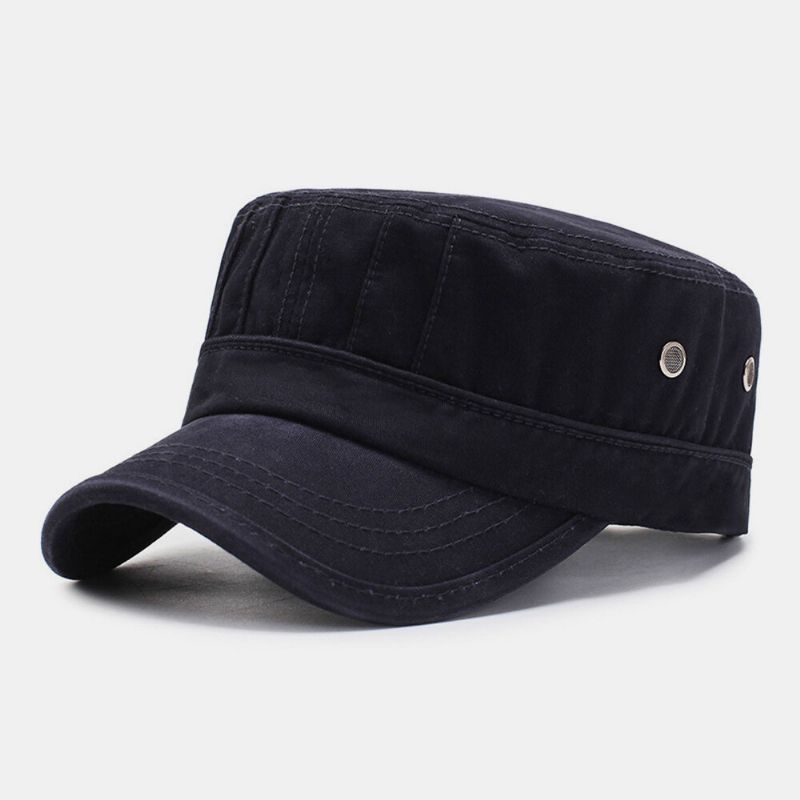 Herrmode Andas Nödställda Militärkeps Casual Justerbar Solskydd Flat Top Cap Cadet Hat