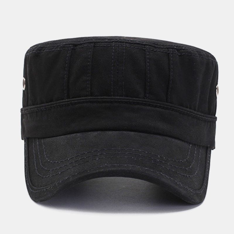 Herrmode Andas Nödställda Militärkeps Casual Justerbar Solskydd Flat Top Cap Cadet Hat