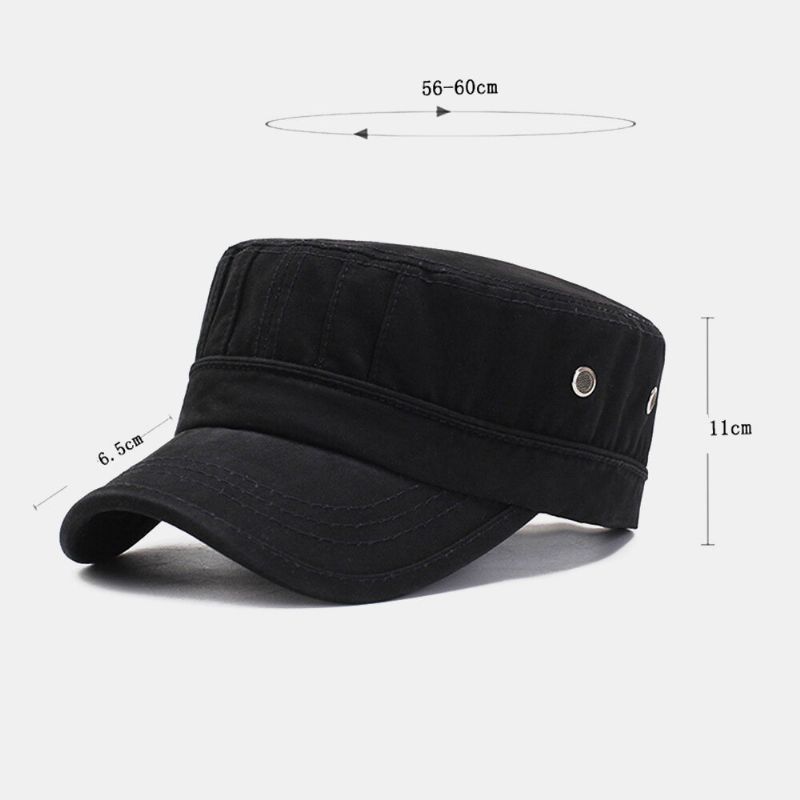 Herrmode Andas Nödställda Militärkeps Casual Justerbar Solskydd Flat Top Cap Cadet Hat