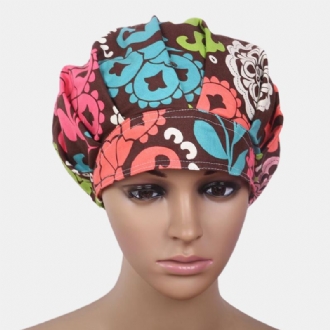 Kirurgisk Scrub Hat Keps Bouffant Print Tema Tyg Medical