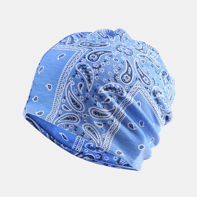 Kvinnor Bomull Multifunktionstryck Beanie Cap Hals Damask Ansiktsskydd Hattar Bandana