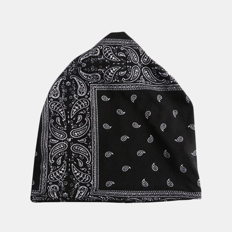 Kvinnor Bomull Multifunktionstryck Beanie Cap Hals Damask Ansiktsskydd Hattar Bandana