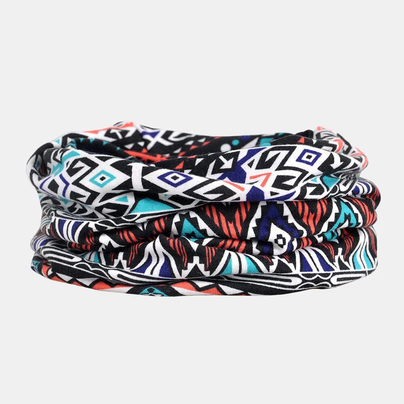 Kvinnor Bomull Multifunktionstryck Beanie Cap Hals Damask Ansiktsskydd Hattar Bandana