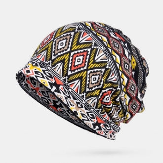 Kvinnor Bomull Multifunktionstryck Beanie Cap Hals Damask Ansiktsskydd Hattar Bandana