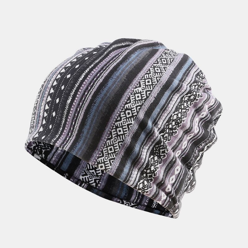 Kvinnor Bomull Multifunktionstryck Beanie Cap Hals Damask Ansiktsskydd Hattar Bandana