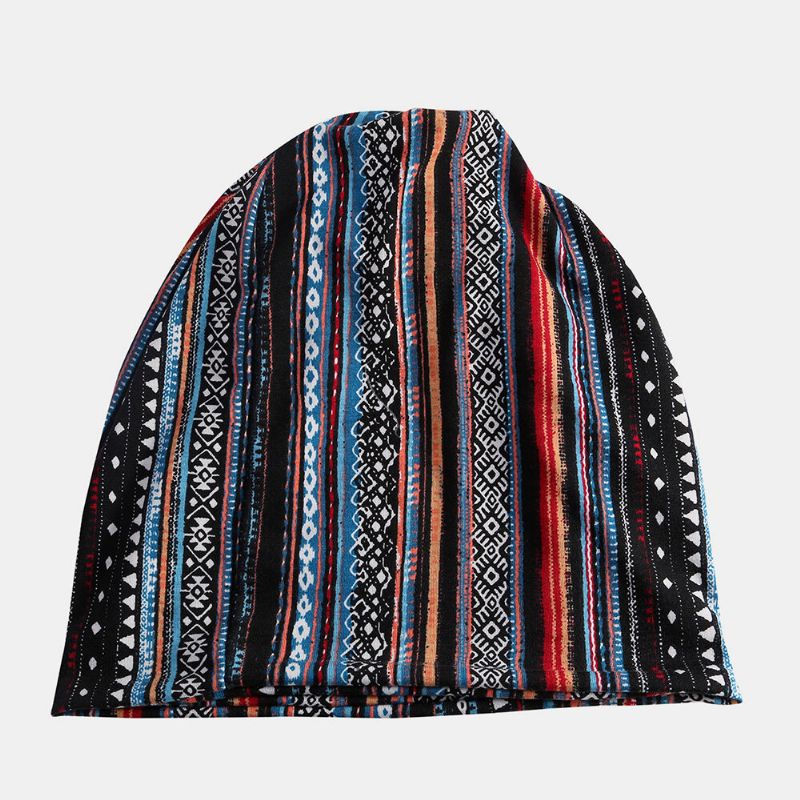 Kvinnor Bomull Multifunktionstryck Beanie Cap Hals Damask Ansiktsskydd Hattar Bandana