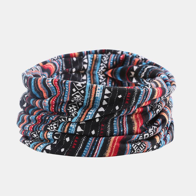 Kvinnor Bomull Multifunktionstryck Beanie Cap Hals Damask Ansiktsskydd Hattar Bandana