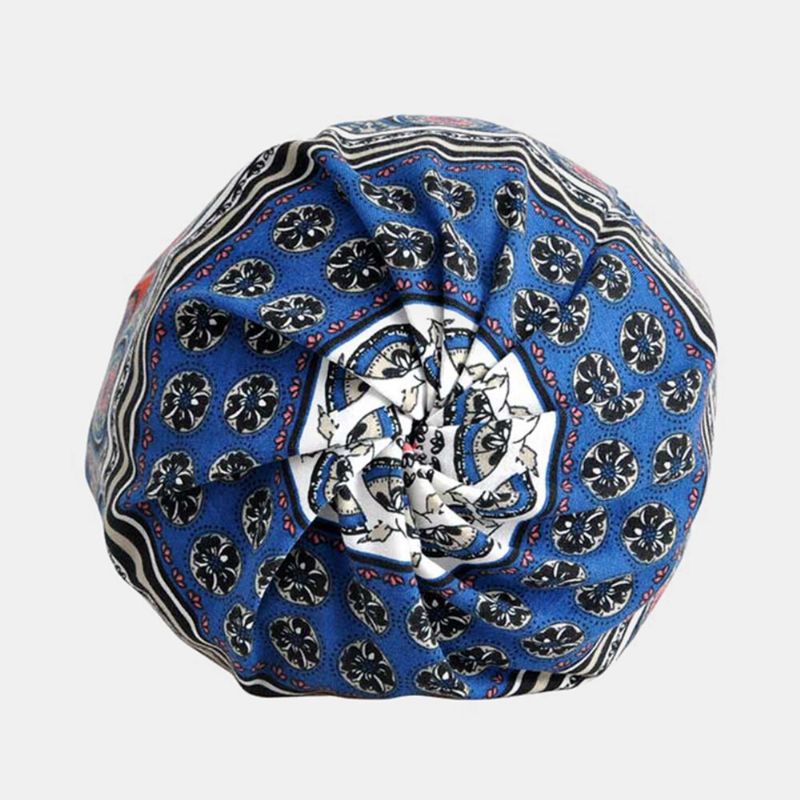 Kvinnor Bomull Multifunktionstryck Beanie Cap Hals Damask Ansiktsskydd Hattar Bandana