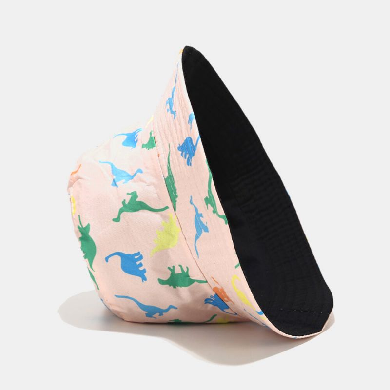 Kvinnor Dubbelsidigt Tecknat Tryck Sommar Utomhus Uv-skydd Casual Solhatt Bucket Hat