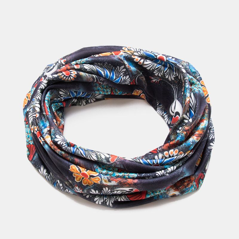 Kvinnor För Dubbla Användningsområden Andningsbar Baotou-hatt Bomullsöverdrag Färgad Blommig Tryckt Casual Elastisk Scarf Mössmössa