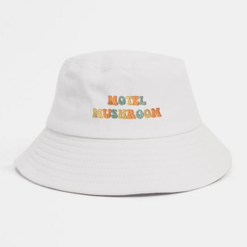 Kvinnor Män Motell Mushroom Print Mönster Utomhus Casual Sunshade Bucket Hat