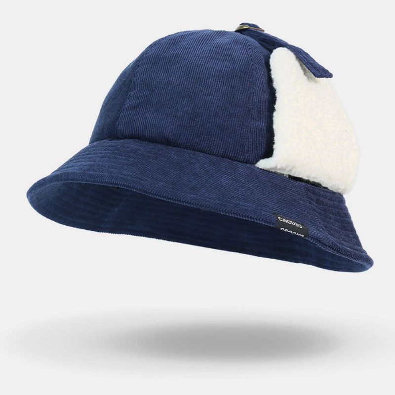 Kvinnor Manchester Plus Hatt Omkrets Öronskydd Slips Håll Värmen Bucket Hat