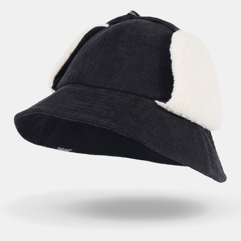 Kvinnor Manchester Plus Hatt Omkrets Öronskydd Slips Håll Värmen Bucket Hat