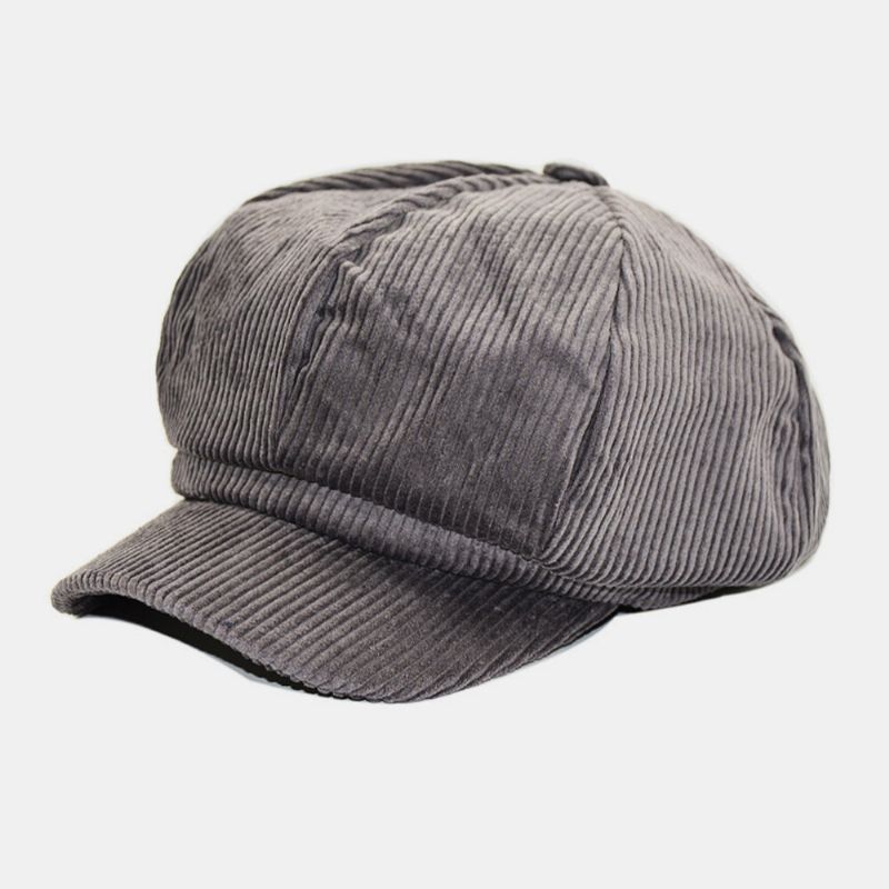 Kvinnor Manchester Retro Casual Stripes Outdoor Daglig Målare Hatt Åttakantig Hatt Basker Hatt