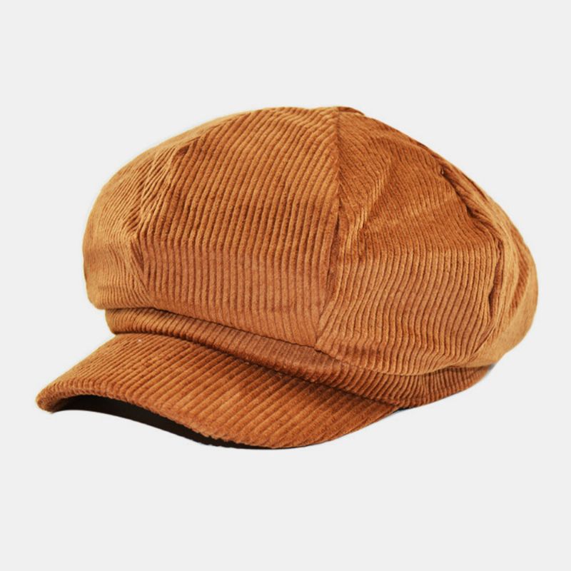 Kvinnor Manchester Retro Casual Stripes Outdoor Daglig Målare Hatt Åttakantig Hatt Basker Hatt