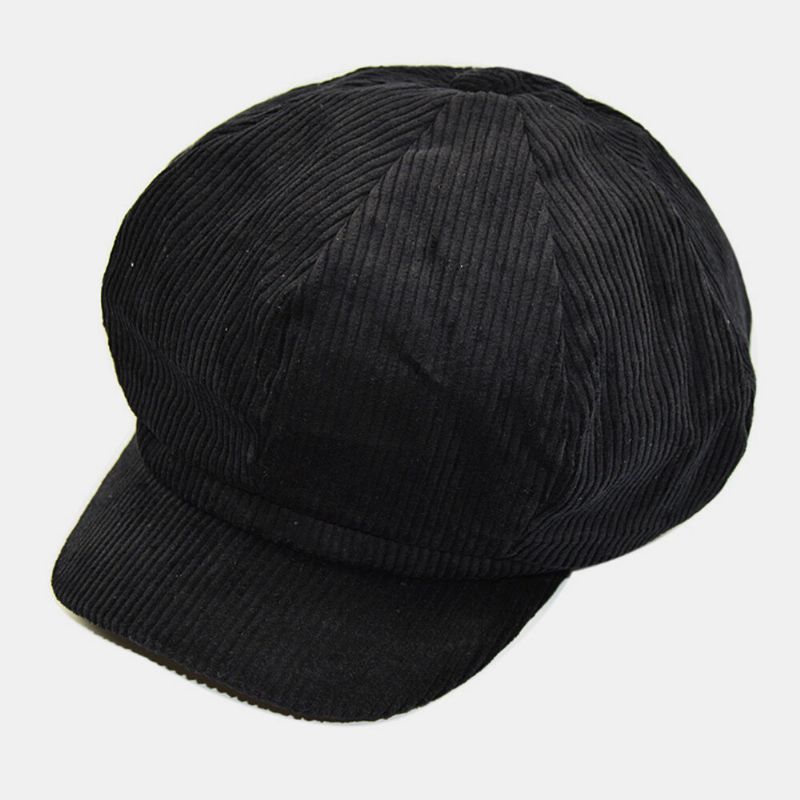 Kvinnor Manchester Retro Casual Stripes Outdoor Daglig Målare Hatt Åttakantig Hatt Basker Hatt