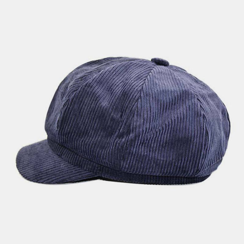 Kvinnor Manchester Retro Casual Stripes Outdoor Daglig Målare Hatt Åttakantig Hatt Basker Hatt