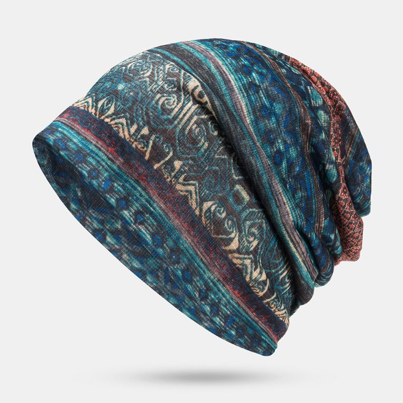 Kvinnor Multi-purpose Printing Turban Keps Casual Sommar Utomhus Hals Damask Bra Elastisk Mjuk Beanie Hatt