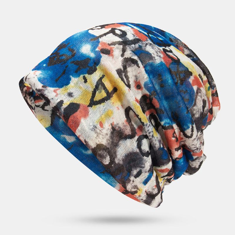 Kvinnor Multi-purpose Printing Turban Keps Casual Sommar Utomhus Hals Damask Bra Elastisk Mjuk Beanie Hatt