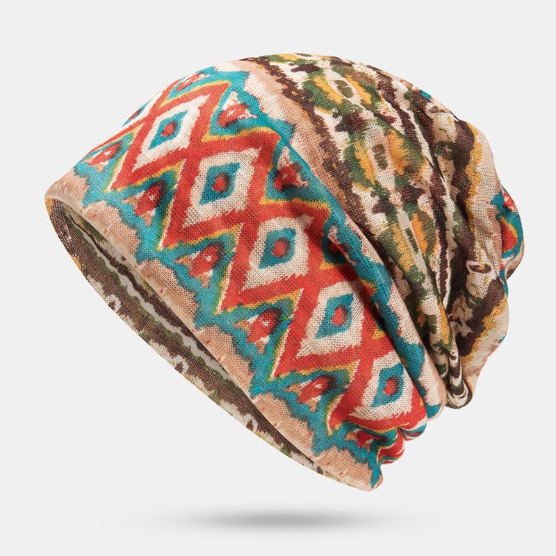 Kvinnor Multi-purpose Printing Turban Keps Casual Sommar Utomhus Hals Damask Bra Elastisk Mjuk Beanie Hatt