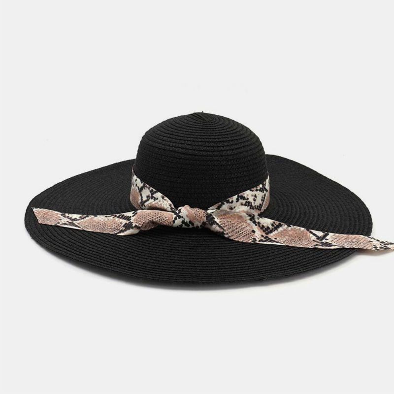 Kvinnor Solskydd Semester Strand Vild Brätte Solhatt Elegant Snygg Bowknot Stråhatt