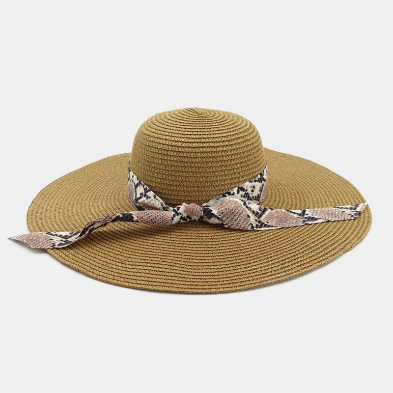 Kvinnor Solskydd Semester Strand Vild Brätte Solhatt Elegant Snygg Bowknot Stråhatt