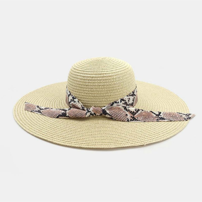 Kvinnor Solskydd Semester Strand Vild Brätte Solhatt Elegant Snygg Bowknot Stråhatt