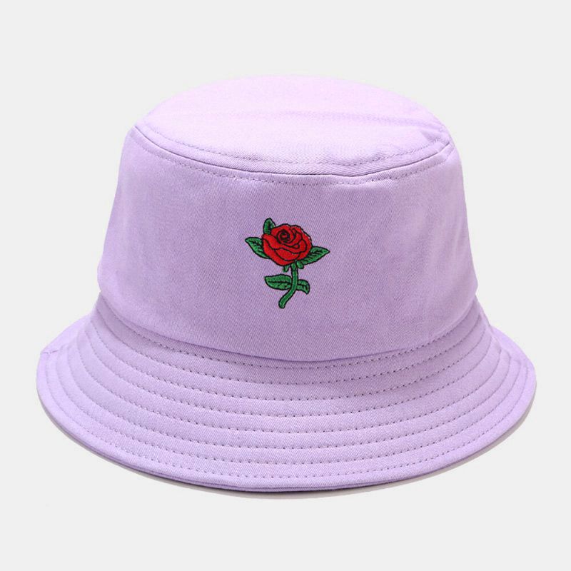 Kvinnor Sommar Uv-skydd Blommönster Broderi Casual Söt Solhatt Bucket Hat