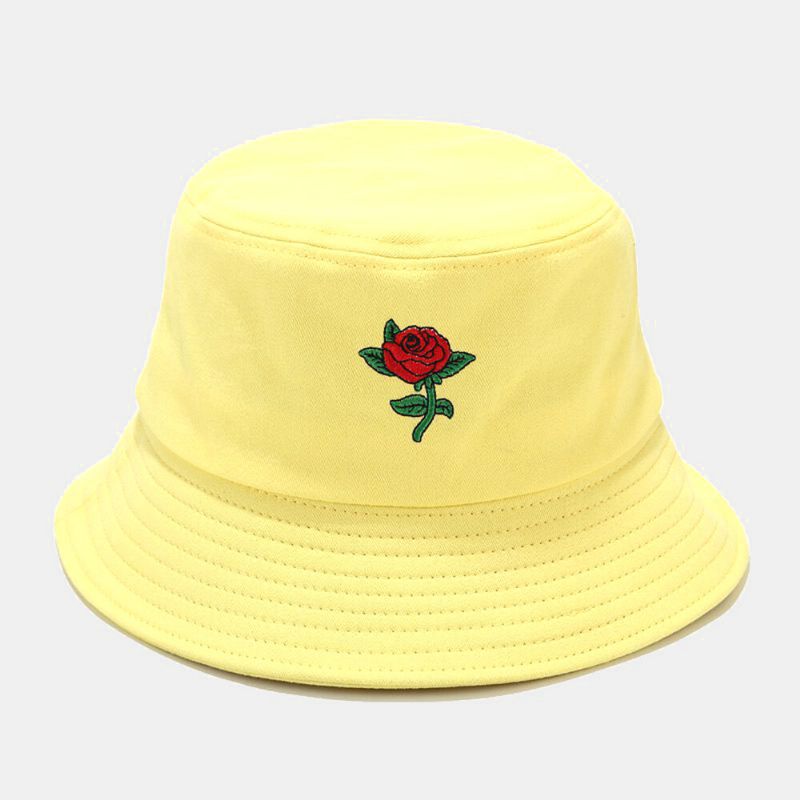 Kvinnor Sommar Uv-skydd Blommönster Broderi Casual Söt Solhatt Bucket Hat