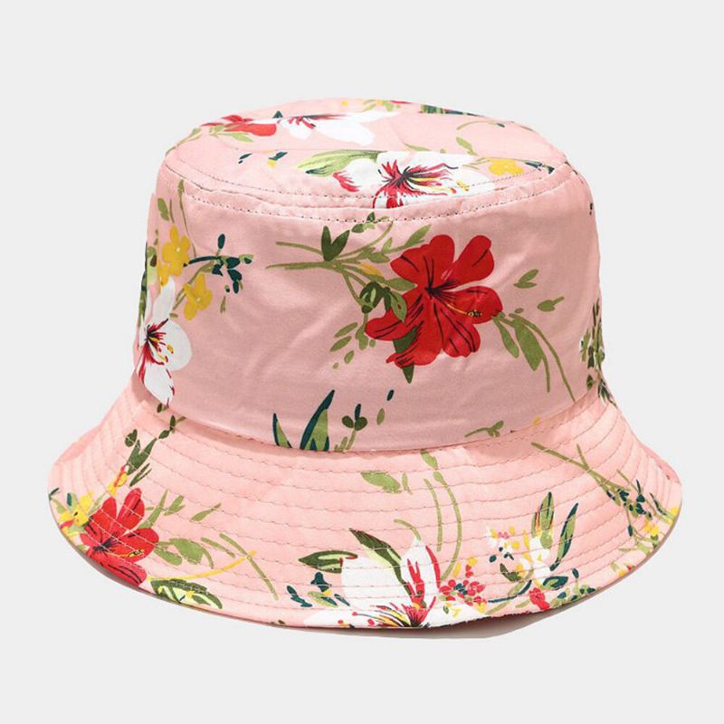 Kvinnor Sommar Uv-skydd Blommönster Visir Solhatt Mode Casual Outdoor Resor Bucket Hat