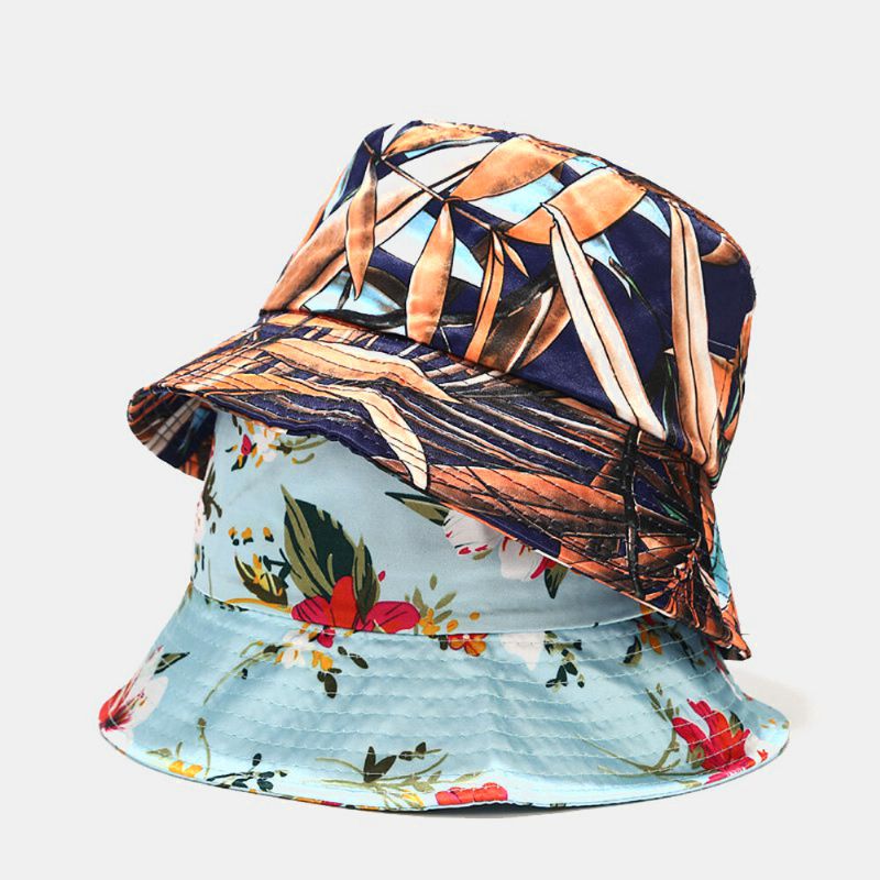 Kvinnor Sommar Uv-skydd Blommönster Visir Solhatt Mode Casual Outdoor Resor Bucket Hat