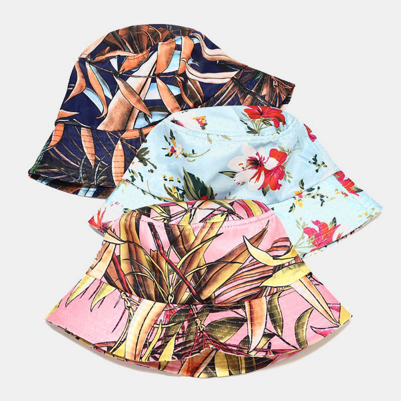 Kvinnor Sommar Uv-skydd Blommönster Visir Solhatt Mode Casual Outdoor Resor Bucket Hat