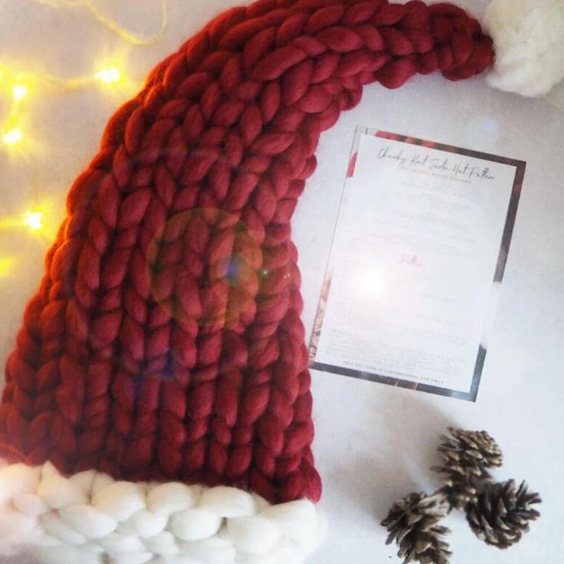 Kvinnor Ull Hand Make Woven Creative Warm Christmas Hat Stickad Hat