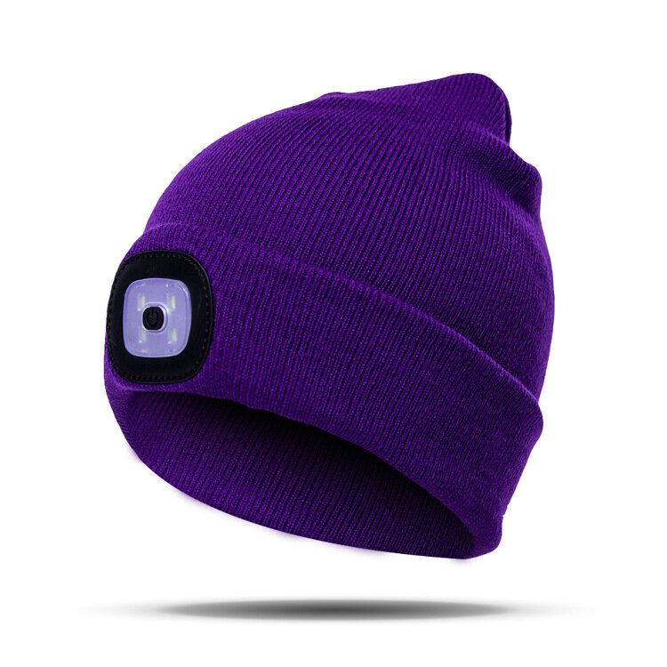 Led Light Beanie Hat Stickad Keps Jogging Nattvandring