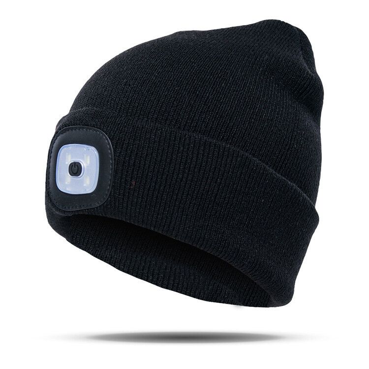 Led Light Beanie Hat Stickad Keps Jogging Nattvandring