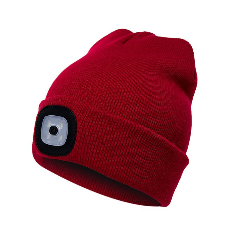 Led Light Beanie Hat Stickad Keps Jogging Nattvandring